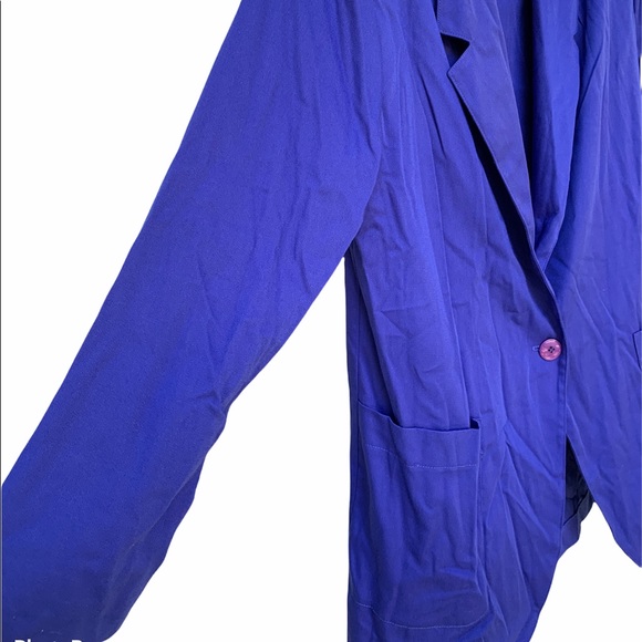 Vintage 80s Liz Baker Essentials Purple Blazer 8 - Picture 5 of 7